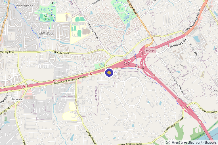 Map showing the location of Alma Medspa & Weight Loss in St Peters, MO