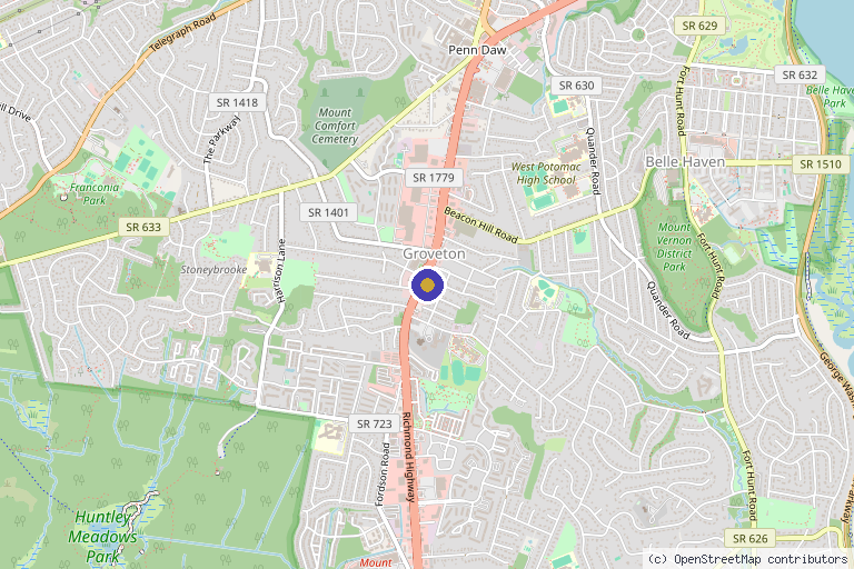 Map showing the location of Kesani Essentials PLLC in Alexandria, VA