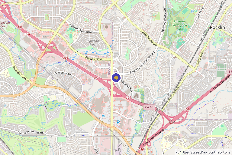 Map showing the location of Revital Glow Aesthetics & Wellness in Rocklin, CA
