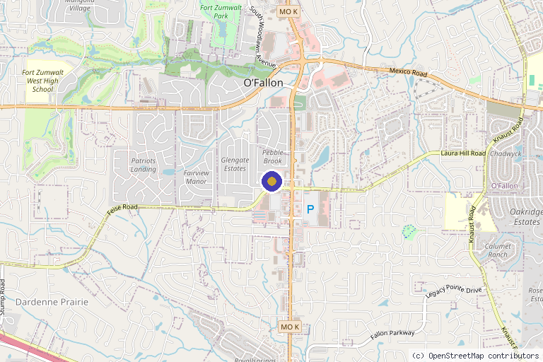 Map showing the location of Energize Testosterone & Wellness Center, L.L.C. in O'Fallon, MO