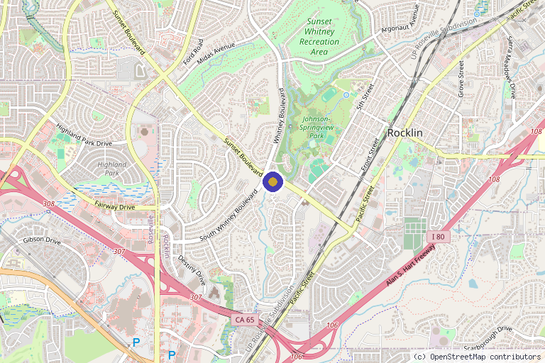 Map showing the location of Physicians Laser Aesthetics & Cosmetics in Rocklin, CA