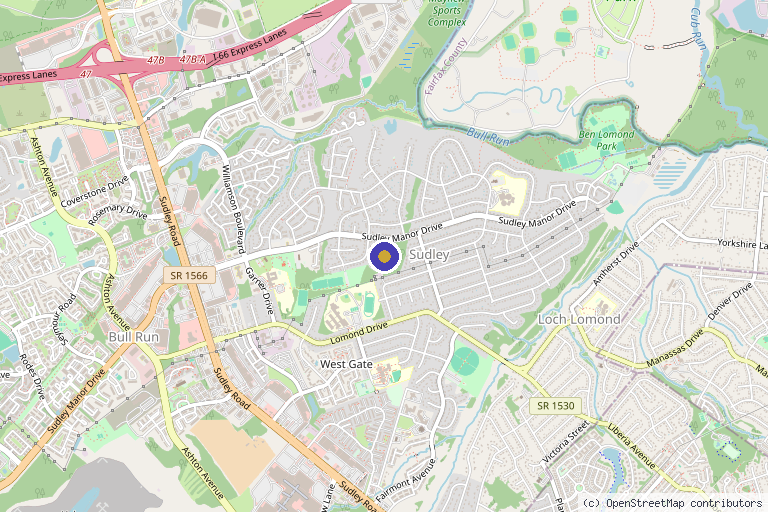 Map showing the location of The Health Improvement Center – Dr. Katie Thompson, D.C., MSTN in Manassas, VA