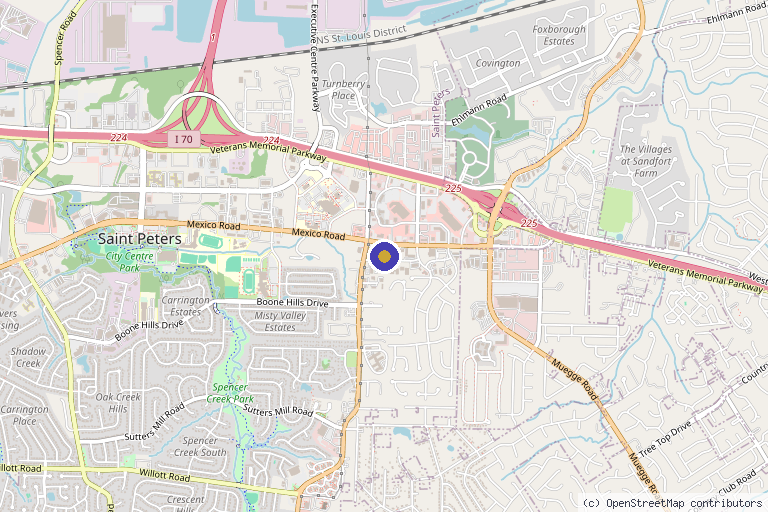 Map showing the location of Modern Functional Health Medical Spa | Laser Hair Removal in St Peters, MO