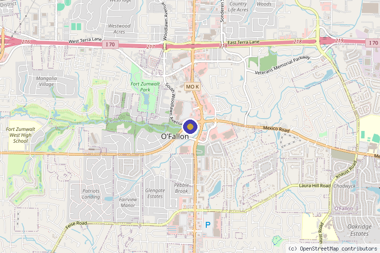 Map showing the location of Woman-UP Performance Hormone Center in O'Fallon, MO