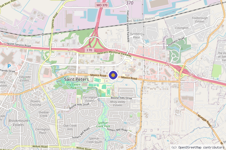 Map showing the location of Morningstar Neuropathy & Pain Treatment Center, LLC in St Peters, MO