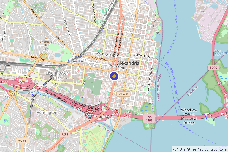 Map showing the location of Heron Med Spa in Alexandria, VA
