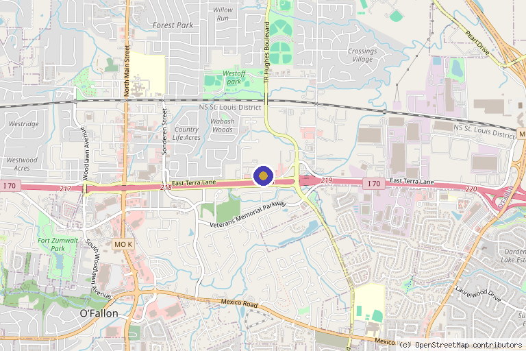 Map showing the location of Essential Rejuvenation Medical Esthetics in O'Fallon, MO