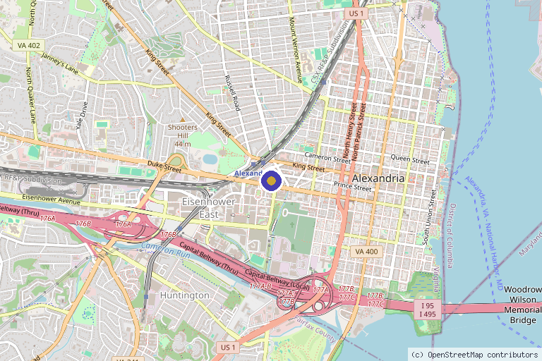 Map showing the location of Full Strength Physical Therapy (Formerly Solutions Physical Therapy & Sports Medicine) in Alexandria, VA