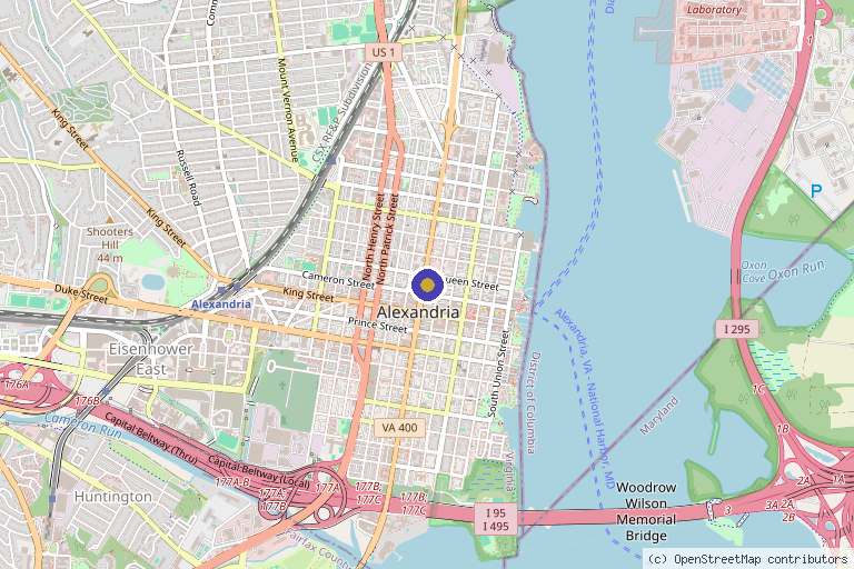 Map showing the location of Alternative Health Associates in Alexandria, VA