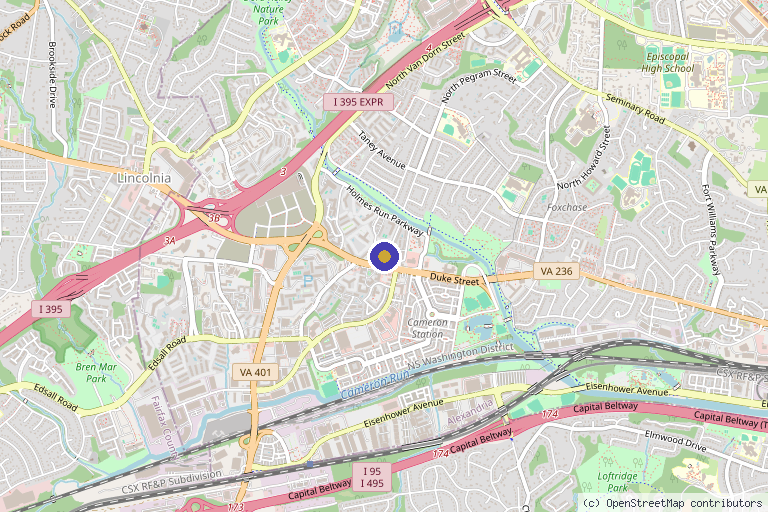 Map showing the location of Luna Aesthetics MedSpa in Alexandria, VA