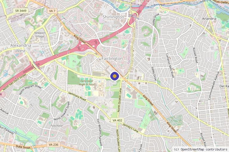 Map showing the location of Tala Medical Aesthetics in Alexandria, VA