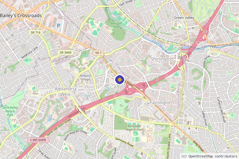 Map showing the location of Cosmic Aesthetics in Alexandria, VA