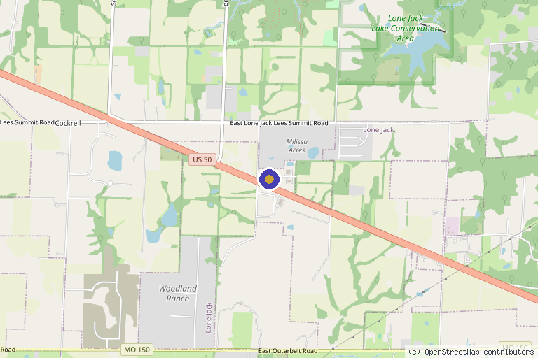 Map showing the location of Rise Up Health in Lee's Summit, MO