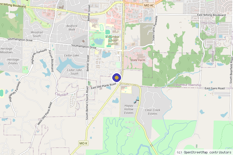 Map showing the location of SoftWave By Molotherapy – SoftWave Therapy In Columbia, MO in Columbia, MO