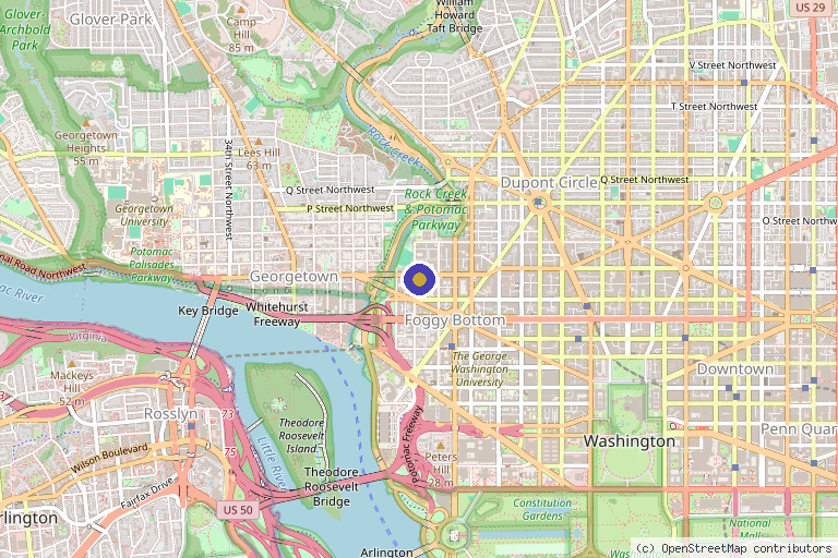 Map showing the location of West End Plastic Surgery in Washington, DC