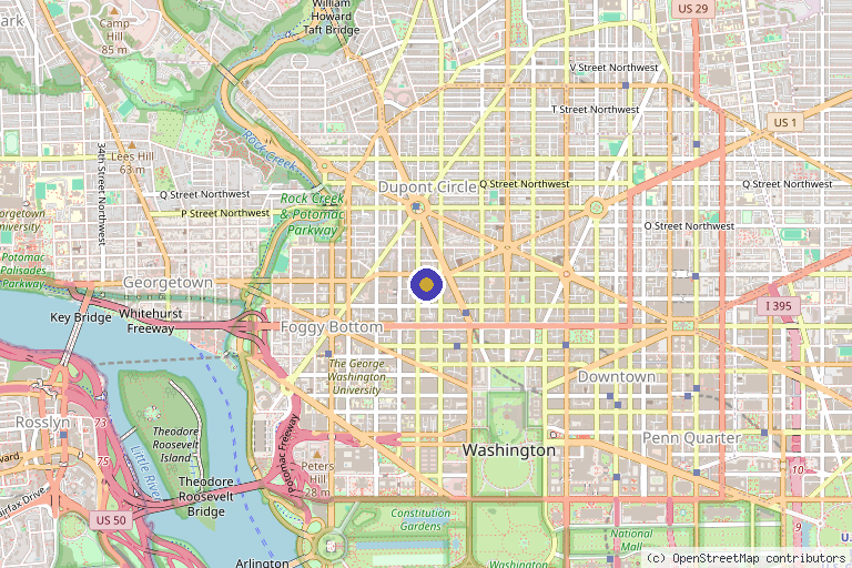 Map showing the location of Georgetown Allure Medical Spa in Washington, DC