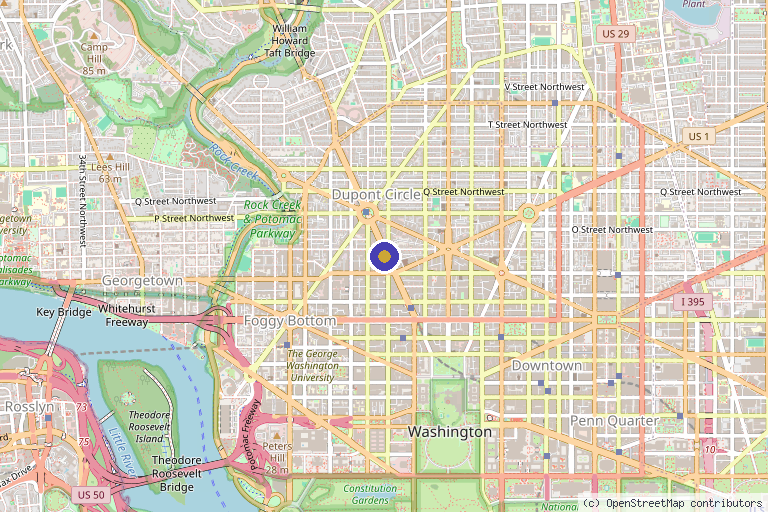 Map showing the location of Javan Wellness Dupont in Washington, DC