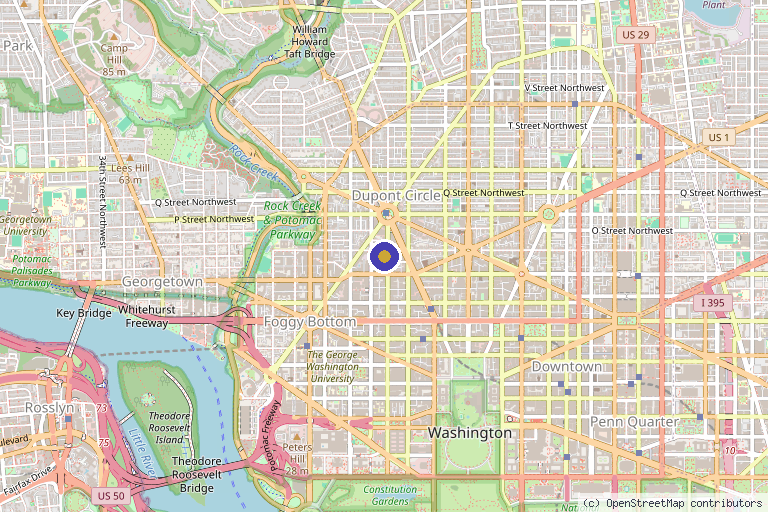 Map showing the location of District Beautox in Washington, DC