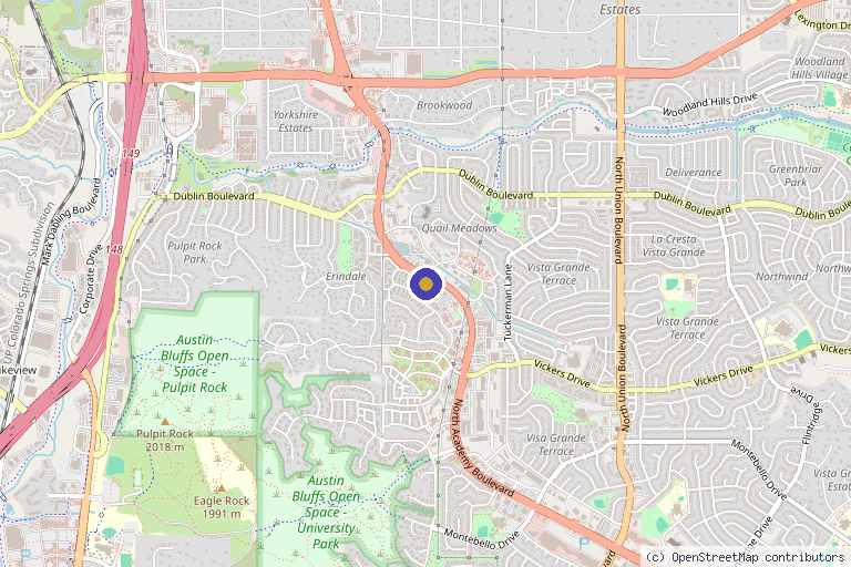 Map showing the location of iMed Regeneration Center in Colorado Springs, CO