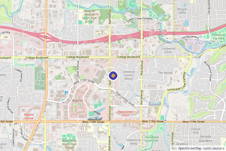 Map showing the location of SOKO Aesthetics & Wellness in Leawood, KS
