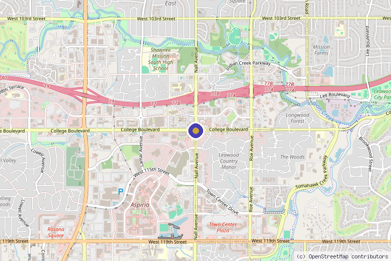Map showing the location of StemLife; Stem Cell Therapy in Overland Park, KS