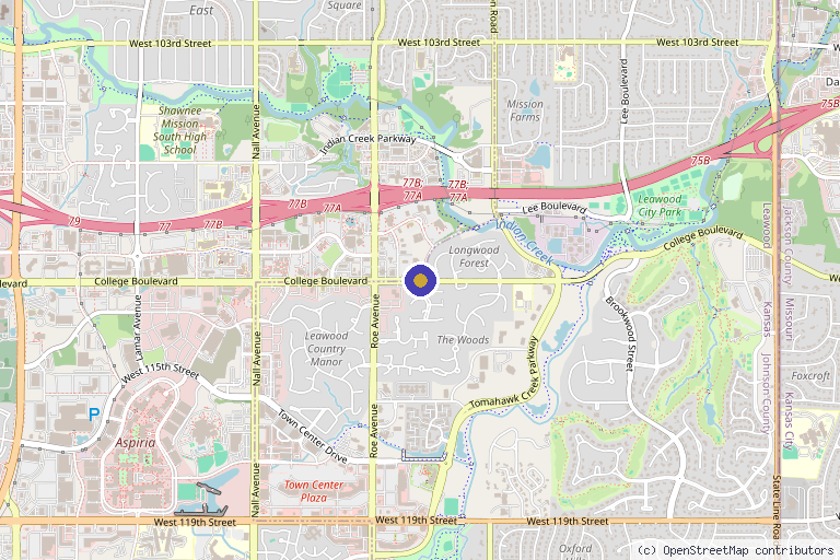 Map showing the location of Renuva Regenerative Wound Care in Overland Park, KS