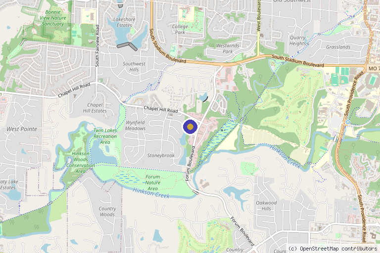 Map showing the location of Lumia Med Spa in Columbia, MO