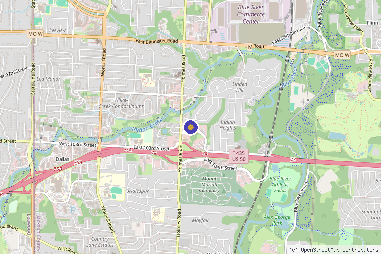 Map showing the location of The Epigenetics Healing Center in Kansas City, MO