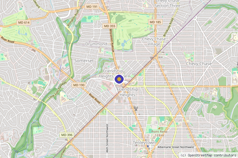 Map showing the location of APMI Orthopaedics, Sports Health & Regenerative Medicine in Chevy Chase, MD
