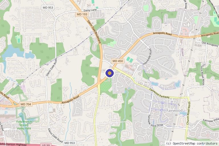 Map showing the location of Craig Thomas, MD in College Park, MD
