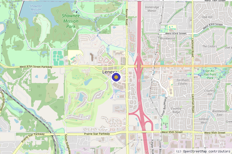 Map showing the location of ÉLEVÉ Regenerative Aesthetics & Wellbeing in Lenexa, KS