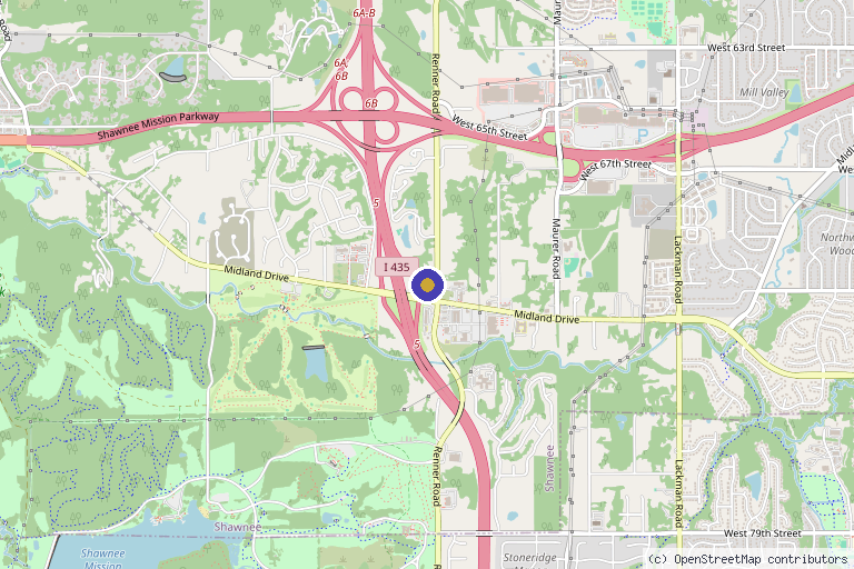 Map showing the location of Horizon Med Spa and Wellness in Shawnee, KS