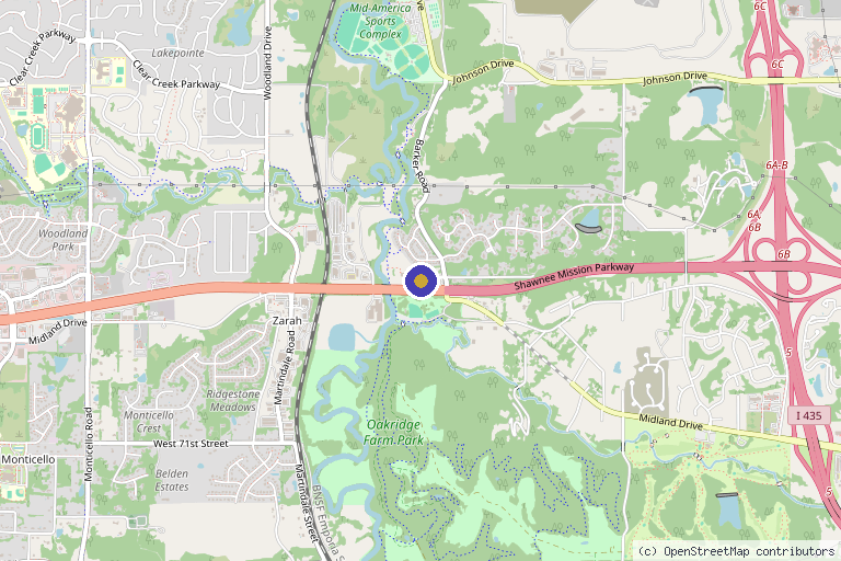 Map showing the location of LifeWorks Integrative Health in Shawnee, KS