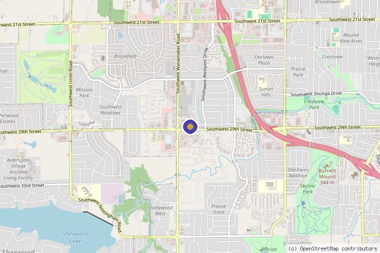 Map showing the location of Epic Integrative Wellness in Topeka, KS