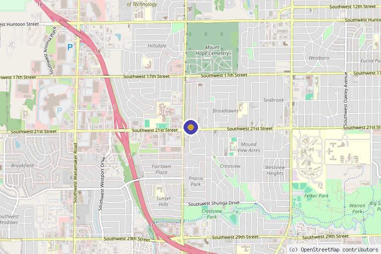 Map showing the location of Summit Health in Topeka, KS