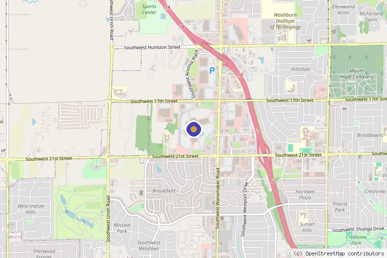 Map showing the location of Luxe Wellness Studio in Topeka, KS