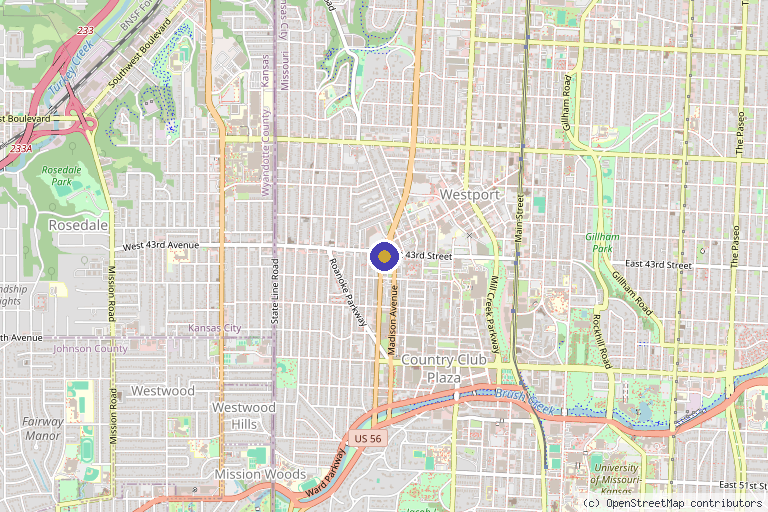 Map showing the location of LUX Wellness KC: Mobile IV Therapy in Kansas City, MO