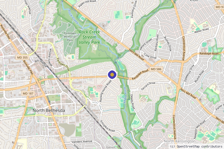 Map showing the location of Shore MedSpa & Bio Aesthetics in Rockville, MD