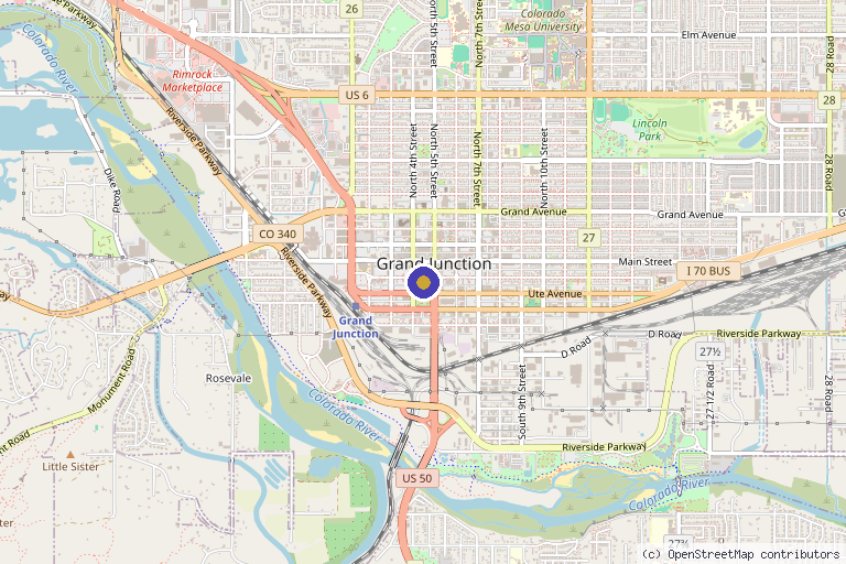 Map showing the location of B-Well Regenerative and Hormone Medicine in Grand Junction, CO