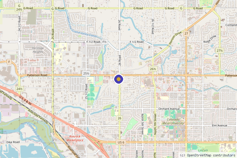 Map showing the location of Advanced Skin Care & Laser Center in Grand Junction, CO