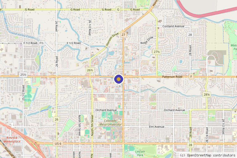 Map showing the location of Bare Aesthetics and IV Hydration in Grand Junction, CO