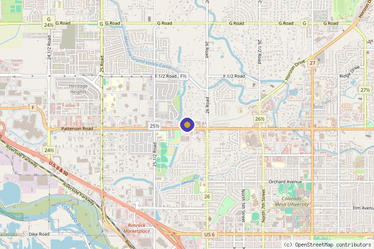 Map showing the location of AboutFace and Body MedSpa in Grand Junction, CO