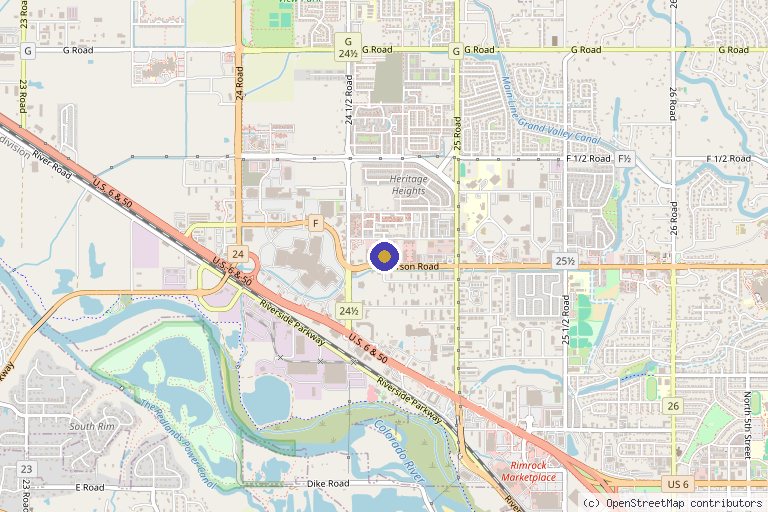 Map showing the location of Integrative Medicine Center in Grand Junction, CO