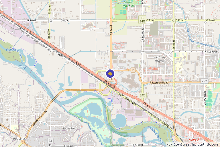 Map showing the location of Mountain West Dermatology Aesthetics in Grand Junction, CO