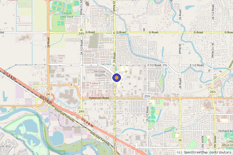 Map showing the location of Transformation Wellness Center: Andrea Jordheim, DC, CFMP in Grand Junction, CO