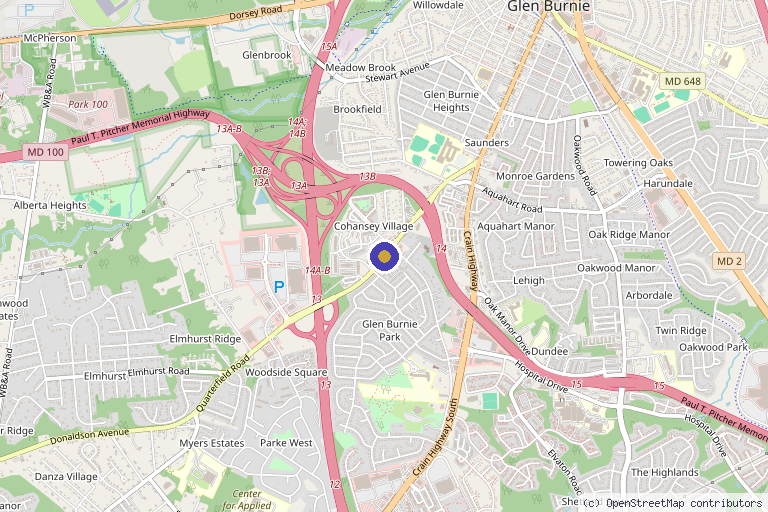 Map showing the location of Regenerative Centers of Maryland in Baltimore, MD