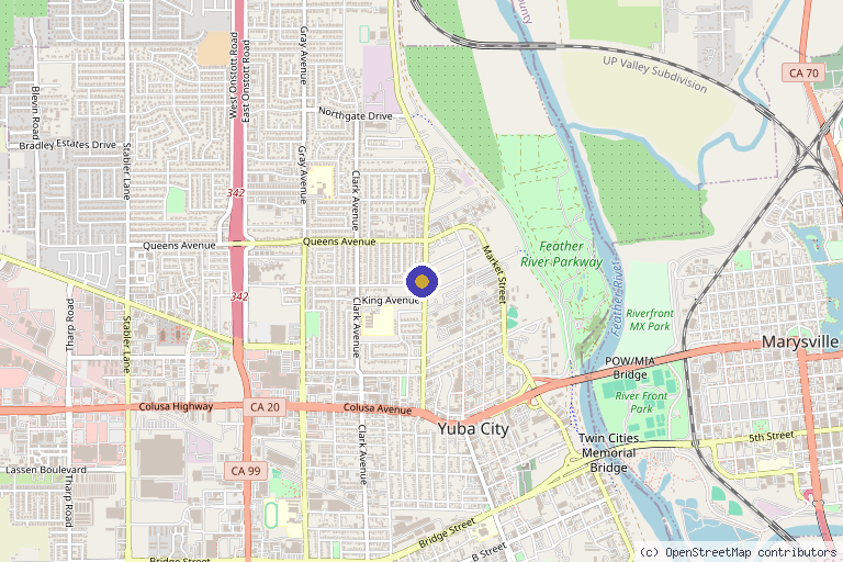 Map showing the location of Injectology Aesthetics in Yuba City, CA
