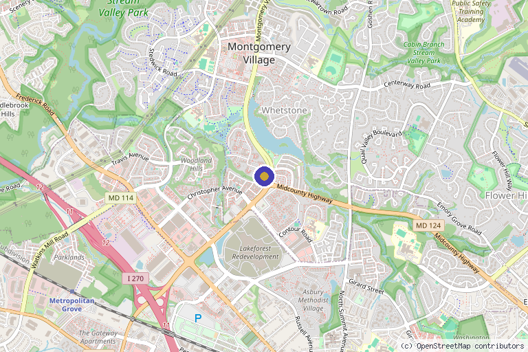 Map showing the location of Cosmedici Laser - Montgomery Village in Montgomery Village, MD