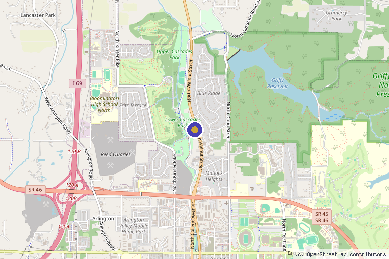 Map showing the location of CAS Medispa in Bloomington, IN