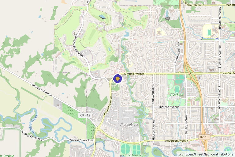 Map showing the location of Kansas Regenerative Medicine Center in Overland Park, KS